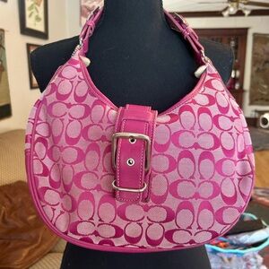 Vintage Coach Pink Patterned Women's Monogram Bag